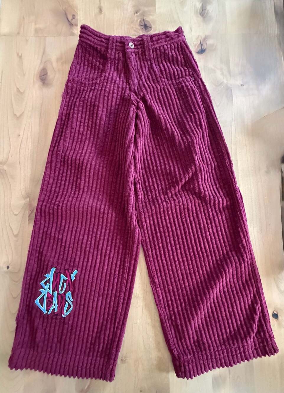 JNCO Rollin' 26" 2 Wale Corduroy Baggy Pants Burgundy size 28 GRAIL!!